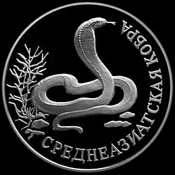 Монета «Среднеазиатская кобра», 1 рубль, 1994 — реверс