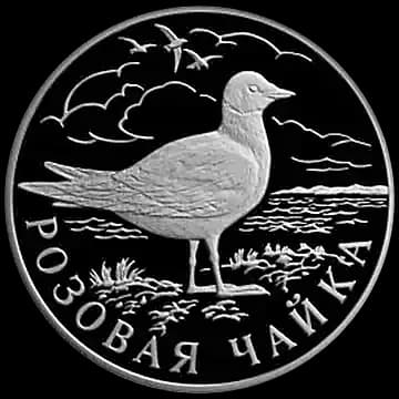 Монета «Розовая чайка», 1 рубль, 1999 — реверс