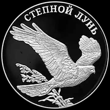 Монета «Степной лунь», 1 рубль, 2007 — реверс