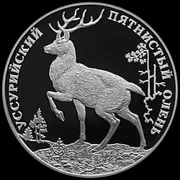 Монета «Уссурийский пятнистый олень», 2 рубля, 2010 — реверс