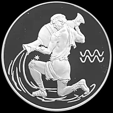 Монета «Водолей», 3 рубля, 2004 — реверс