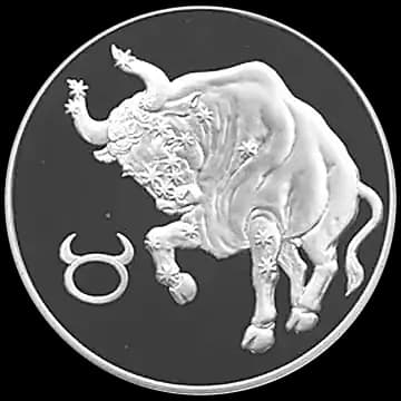 Монета «Телец», 3 рубля, 2004 — реверс