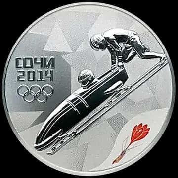 Монета «Бобслей», 3 рубля, 2013 — реверс
