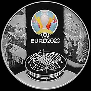 Монета «Чемпионат Европы по футболу 2020 года (UEFA EURO 2020)», 3 рубля, 2021 — реверс