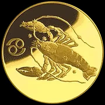 Монета «Рак», 50 рублей, 2004 — реверс