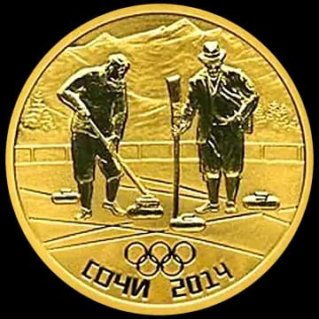 Монета «Керлинг», 50 рублей, 2011 — реверс