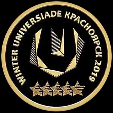Монета «ХХIХ Всемирная зимняя универсиада 2019 года в г. Красноярске», 50 рублей, 2018 — реверс